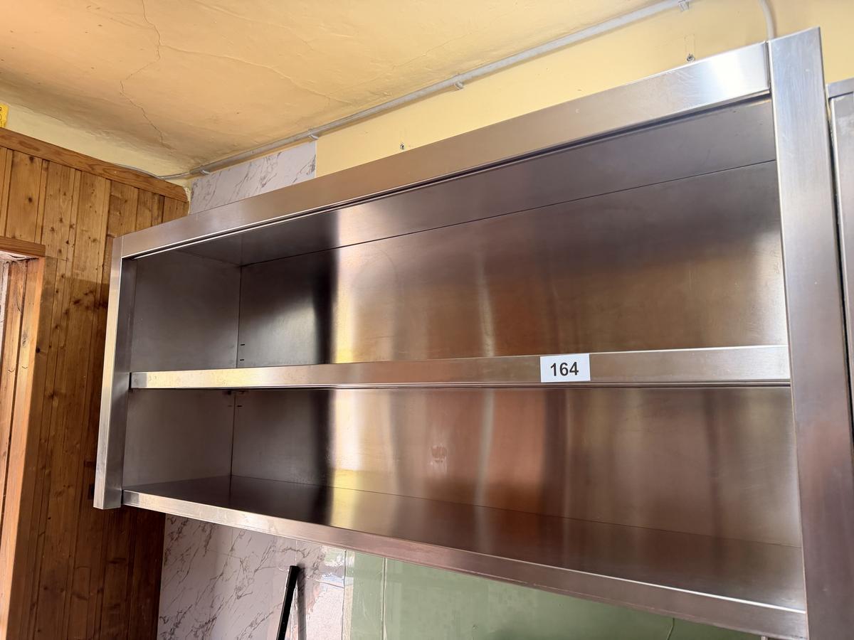 Edelstahl Hängeschrank, 2 Fachebenen ca. 150 x 35 x 65 cm